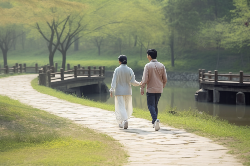 公园晨练跑步的老年夫妇照片素材,高清,摄影图,摄影图片,图片大全,摄影图免费下载
